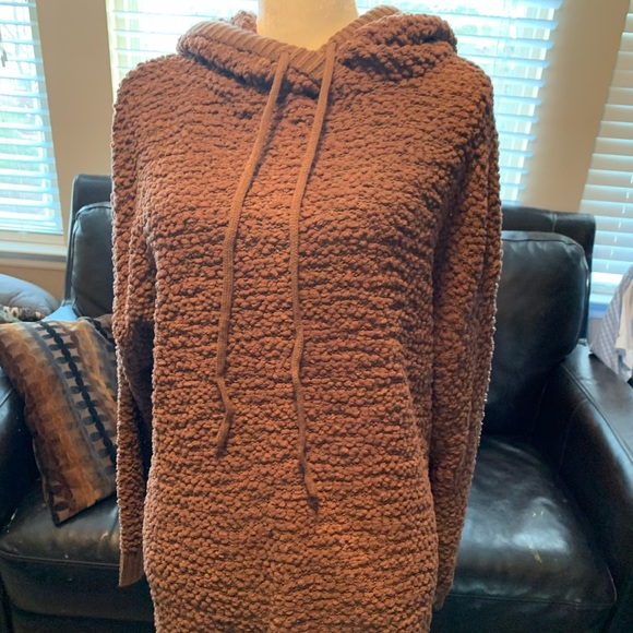 Zenana Premium Popcorn Hooded Sweatshirt In Mocha - Picture 2 of 8